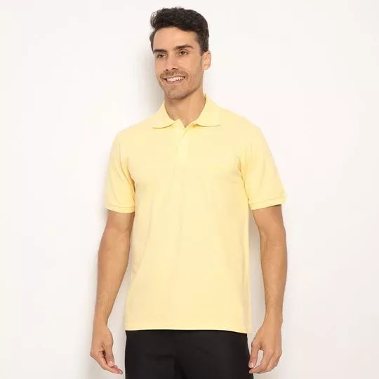 Polo Piquê Liso Sem Bolso- Amarelo Claro