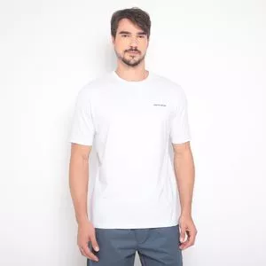 Camiseta Meia Malha Básica Com Bordado<BR>- Branca