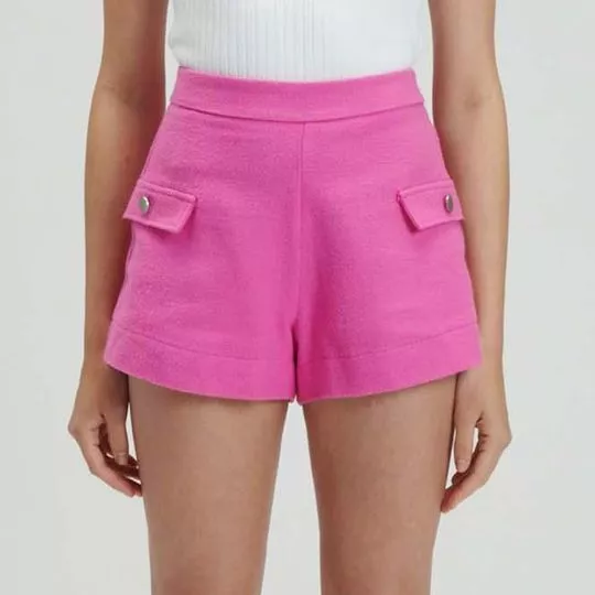 Short Com Recortes- Rosa