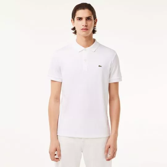 Polo Regular Fit Com Bordado- Branca