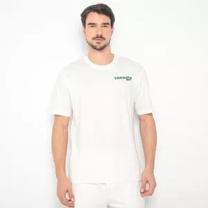 Camiseta Lacoste®<BR>- Branca & Laranja