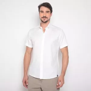 Camisa Texturizada Com Recortes<BR>- Branca