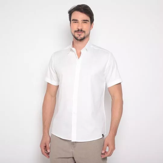 Camisa Texturizada Com Recortes- Branca