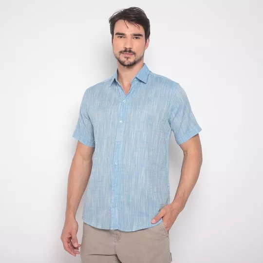 Camisa Em Flamê- Azul