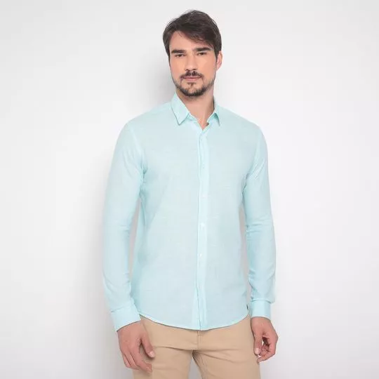 Camisa Em Flamê- Verde Água