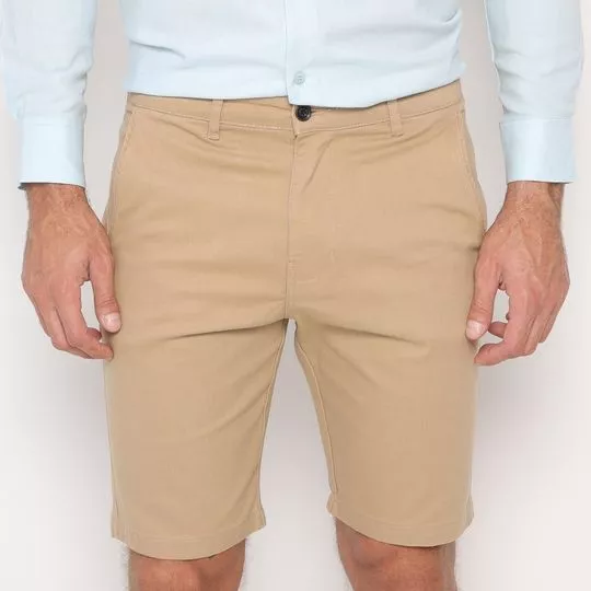 Bermuda Chino Com Bolsos- Bege