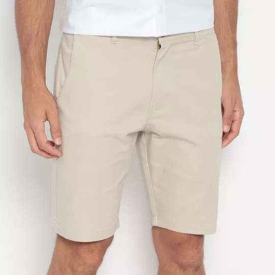 Bermuda Chino Com Bolsos- Bege Claro