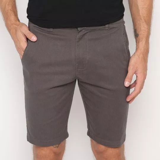 Bermuda Chino Com Bolsos- Cinza Escuro