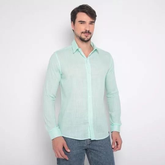 Camisa Em Flamê- Verde Água