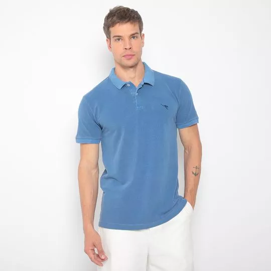 Polo Com Bordado- Azul Royal