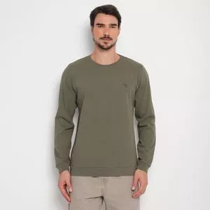 Suéter Liso<BR>- Verde Militar