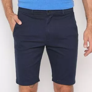 Bermuda Chino Com Bolsos<BR>- Azul Marinho