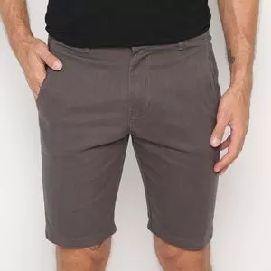 Bermuda Chino Com Bolsos<BR>- Cinza Escuro