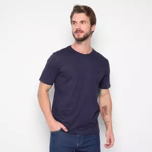 Camiseta Lisa<BR>- Azul Marinho