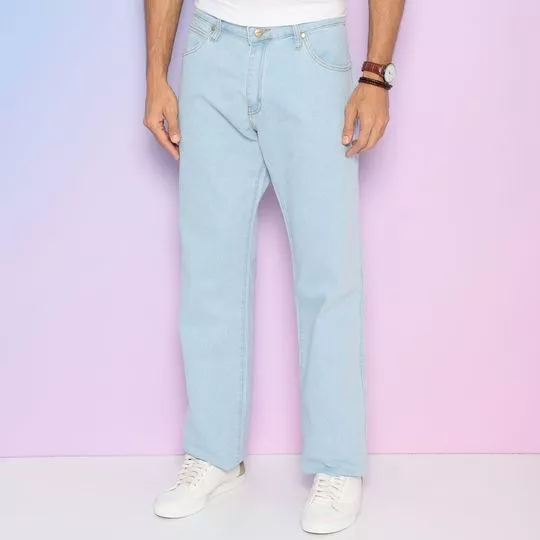 Calça Jeans Reta- Azul Claro