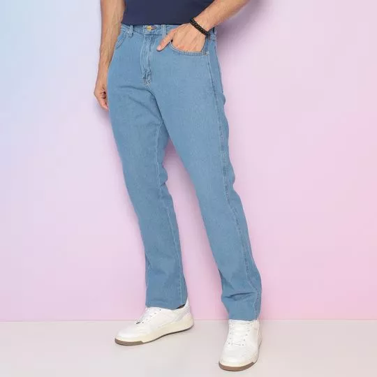 Calça Jeans Reta- Azul Claro