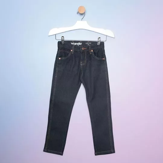 Calça Jeans Reta- Azul Marinho