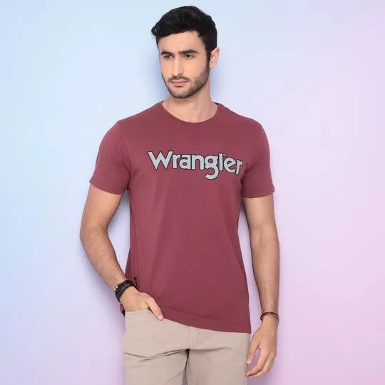 Camiseta Wrangler®- Vinho & Cinza