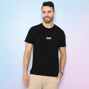 Camiseta Com Inscrições<BR>- Preta & Branca