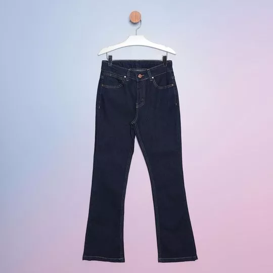 Calça Jeans Boot Cut- Azul Marinho