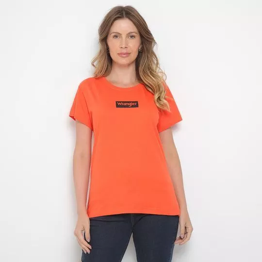 Camiseta Wrangler®- Laranja & Preta