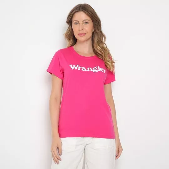 Camiseta Wrangler®- Pink & Branca