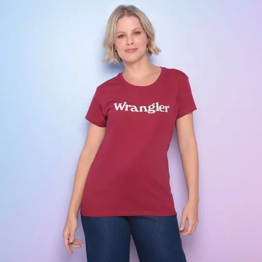 Camiseta Wrangler®- Vinho & Branca