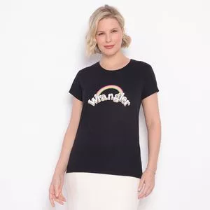 Camiseta Com Inscrições<BR>- Preta & Branca