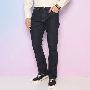 Calça Jeans Reta<BR>- Preta