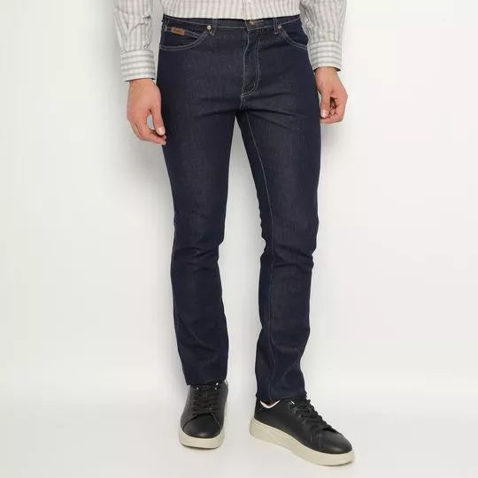 Calça Jeans Skinny Com Pespontos- Azul Marinho