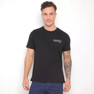 Camiseta Com Inscrições<BR>- Preta & Branca