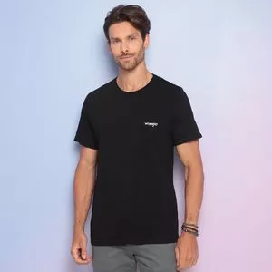 Camiseta Com Inscrição<BR>- Preta & Off White