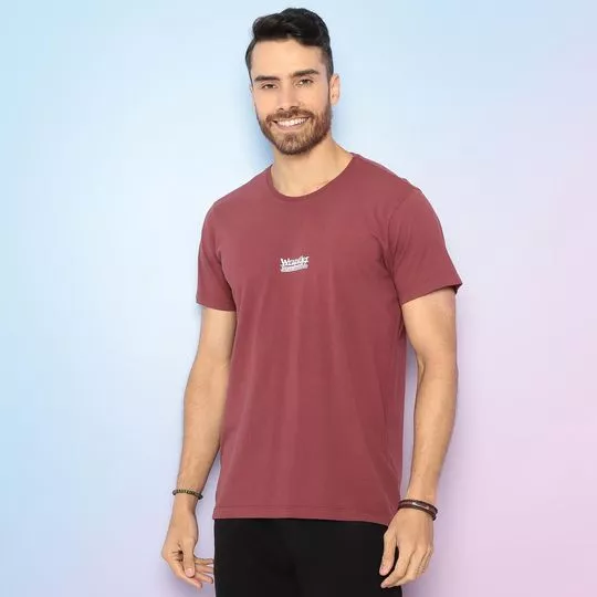 Camiseta Com Inscrições- Vinho & Branca