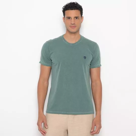 Camiseta Com Bordado- Verde Militar