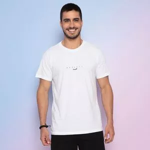 Camiseta Com Inscrição<BR>- Branca