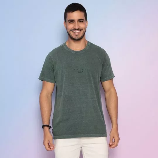 Camiseta Com Inscrição- Verde Militar