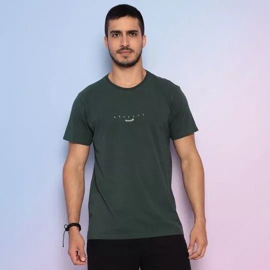 Camiseta Com Inscrição- Verde Militar