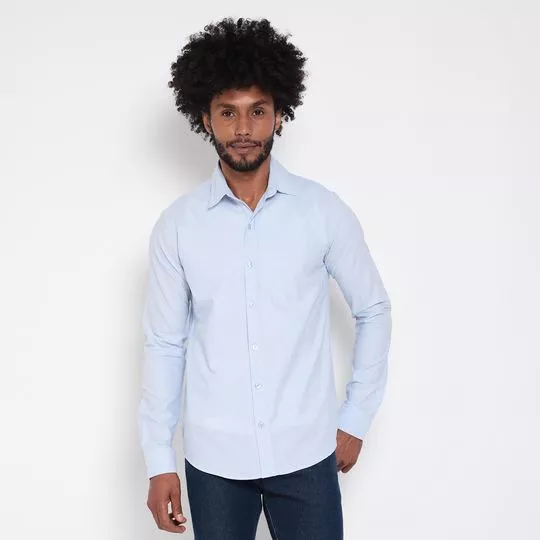 Camisa Classic Com Recortes- Azul Claro