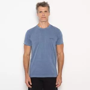 Camiseta Estonada Com Tag<BR>- Azul Escuro