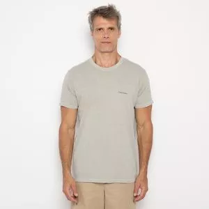 Camiseta Estonada Com Tag<BR>- Cinza