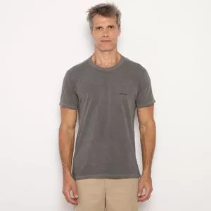 Camiseta Estonada Com Tag<BR>- Cinza Escuro