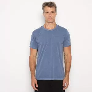 Camiseta Com Tag<BR>- Azul Marinho