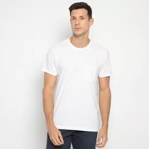 Camiseta Com Bolso<BR>- Branca