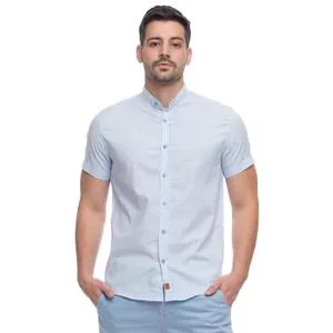 Camisa Com Linho<BR>- Azul Claro<BR>- Teodoro Camisaria