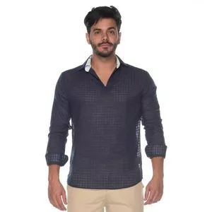 Camisa Xadrez<BR>- Azul Marinho<BR>- Teodoro Camisaria