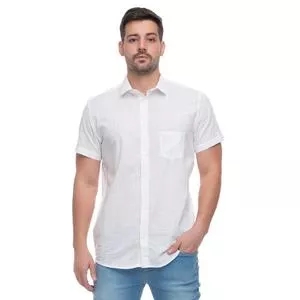 Camisa Com Linho<BR>- Branca<BR>- Teodoro Camisaria