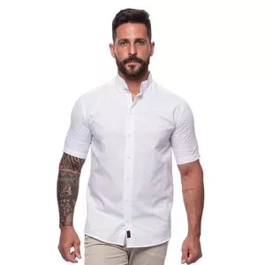 Camisa Lisa<BR>- Branca<BR>- Teodoro Camisaria