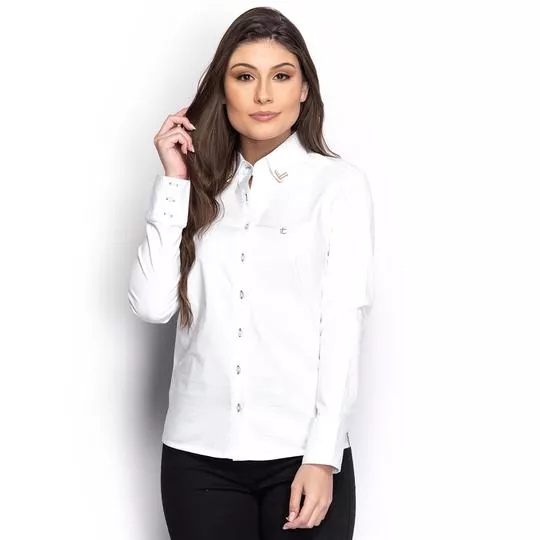 Camisa Lisa- Branca- Teodoro Camisaria