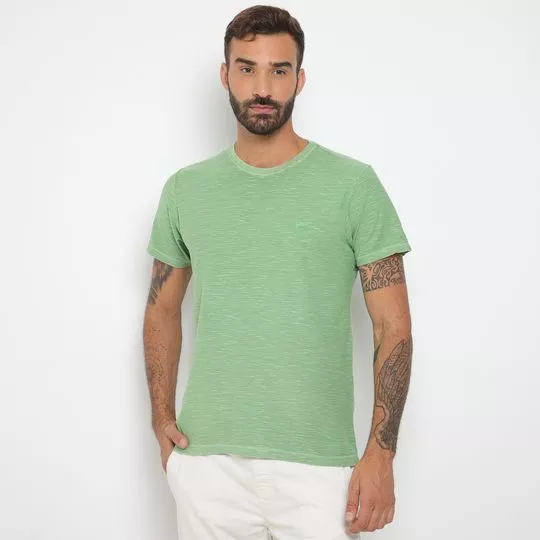 Camiseta Em Flamê- Verde Claro- Yachtsman