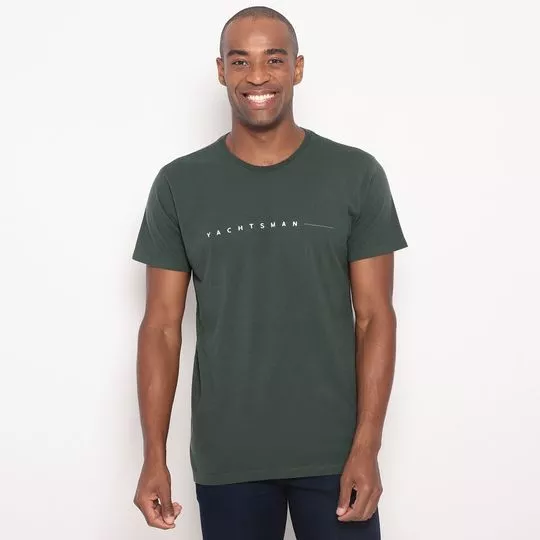 Camiseta Yachtsman®- Verde Militar & Branca- Yachtsman